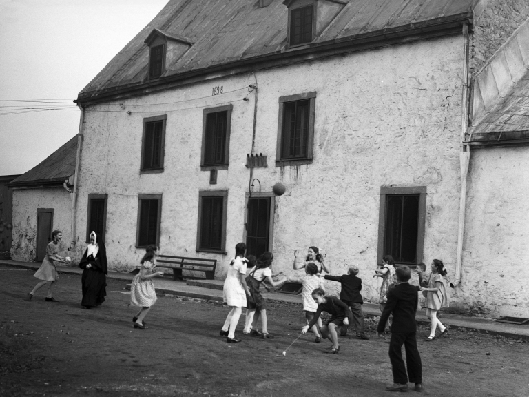 Students during recess, October 8, 1946 