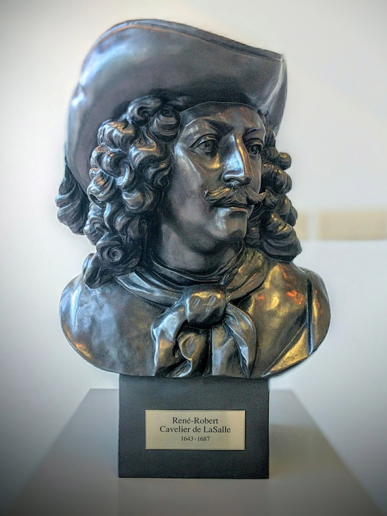 Bust of the explorer René-Robert Cavelier de La Salle displayed at Lachine City Hall