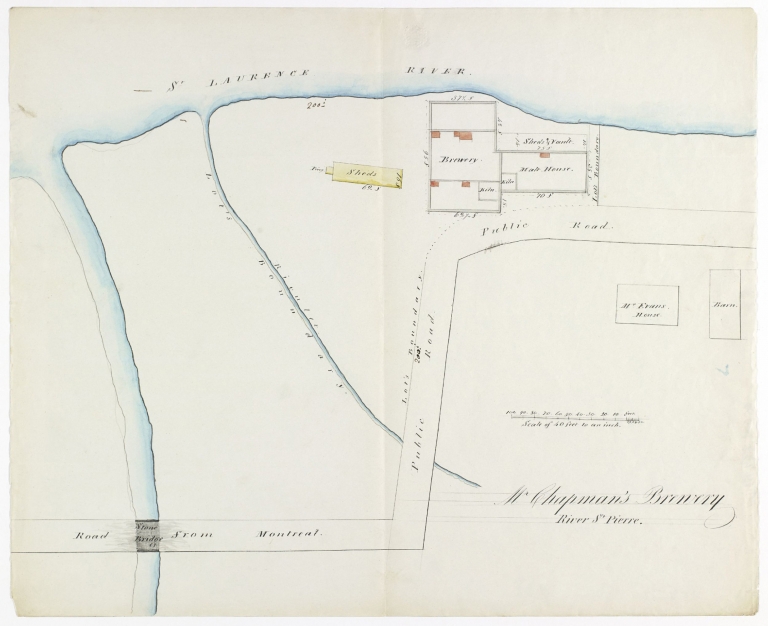 Plan of Chapman's brewery and distillery in Montréal 