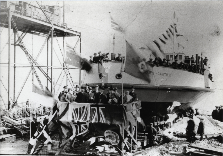 Launch of the ferryboat Jacques-Cartier in the 1920s 