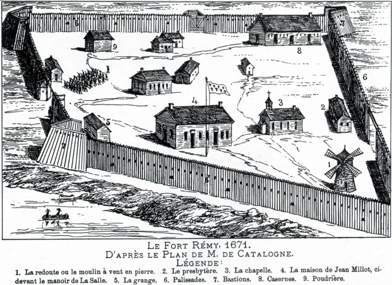Fort Lachine, interpreted by S. A. Brodeur. Désiré Girouard, Lake St. Louis Old and New Illustrated and Cavelier de LaSalle. Montréal, Poirier, Bessette & Co, 1893