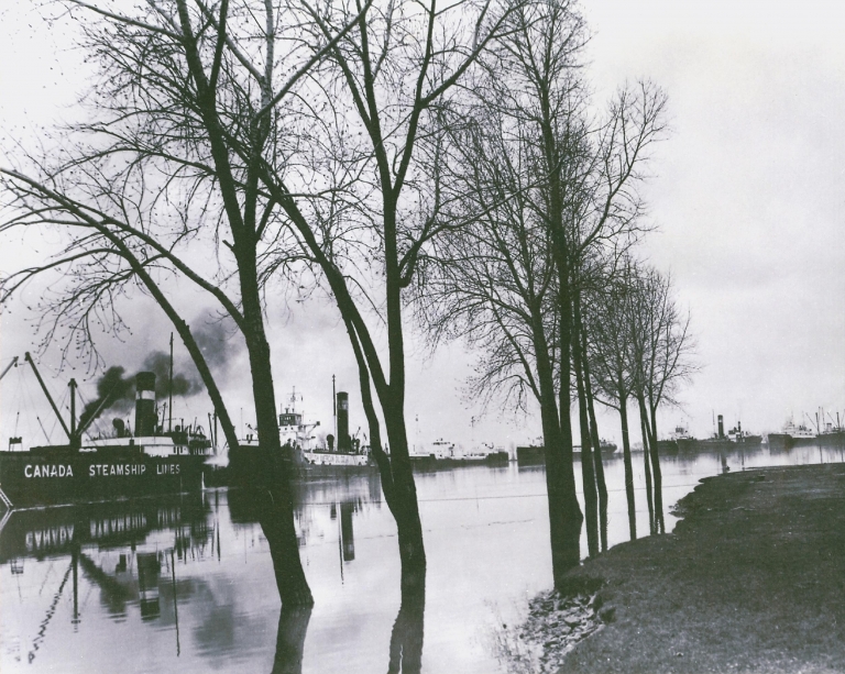  Boats at the canal entrance, about 1950